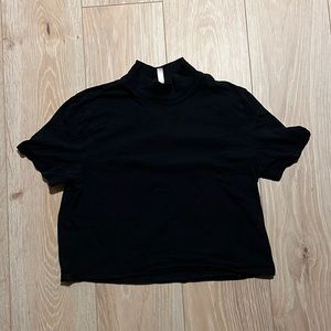 Black Mock Neck Tee